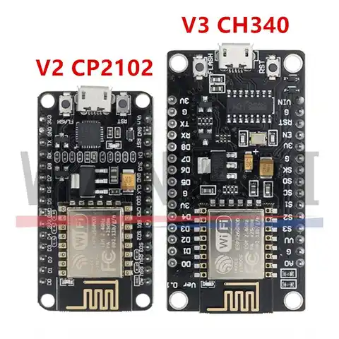 Беспроводной модуль CH340/CP2102 NodeMcu V3 V2 Lua WIFI Интернет вещей макетная плата на основе ESP8266 стандартная с антенной Pcb