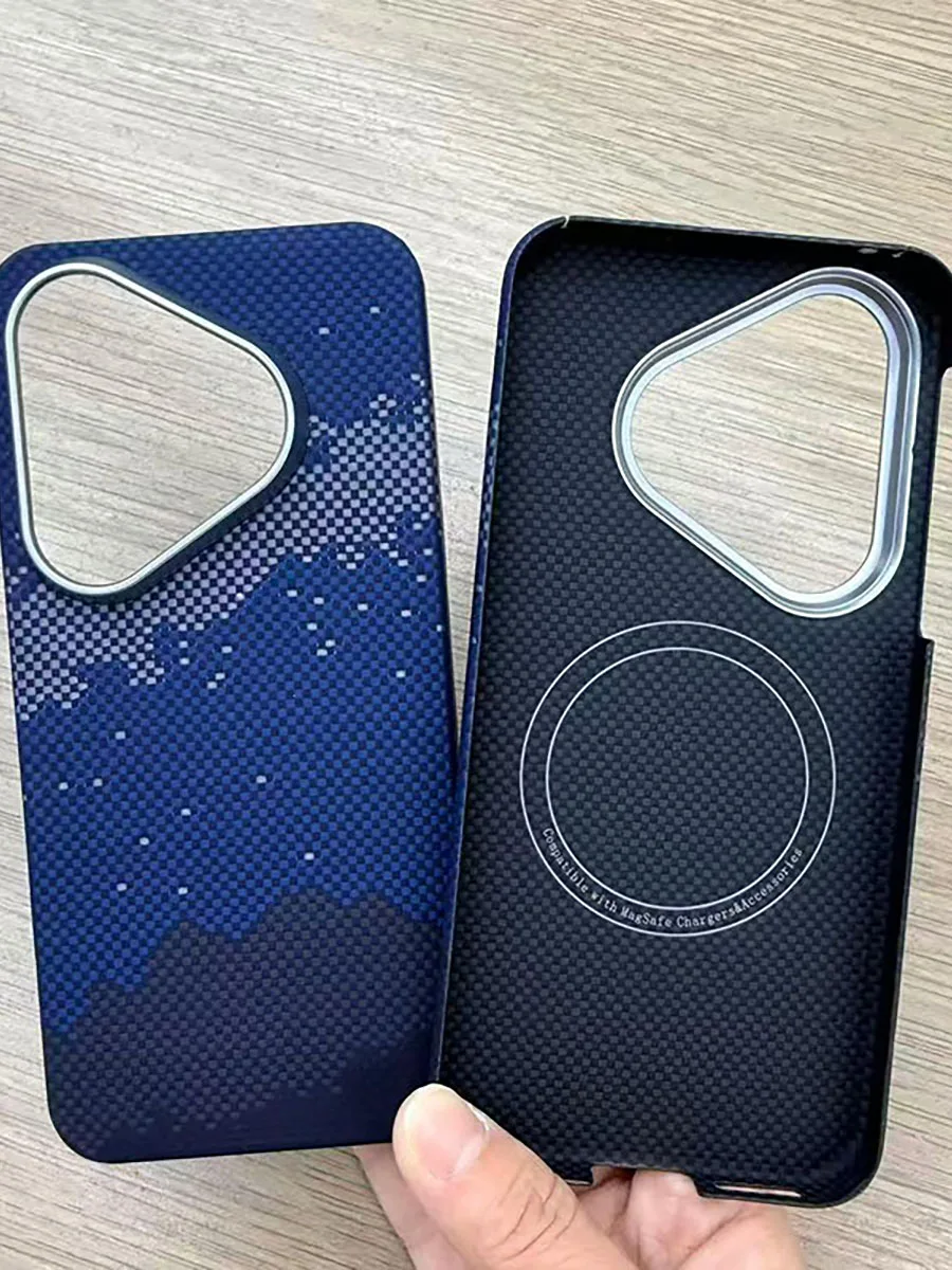 Фото Чехол для Huawei Pura90 Pura 90 Pro Max Magsafe, магнитный, из настоящего углеродного волокна и арамида, защитный чехол для мобильного телефона №3