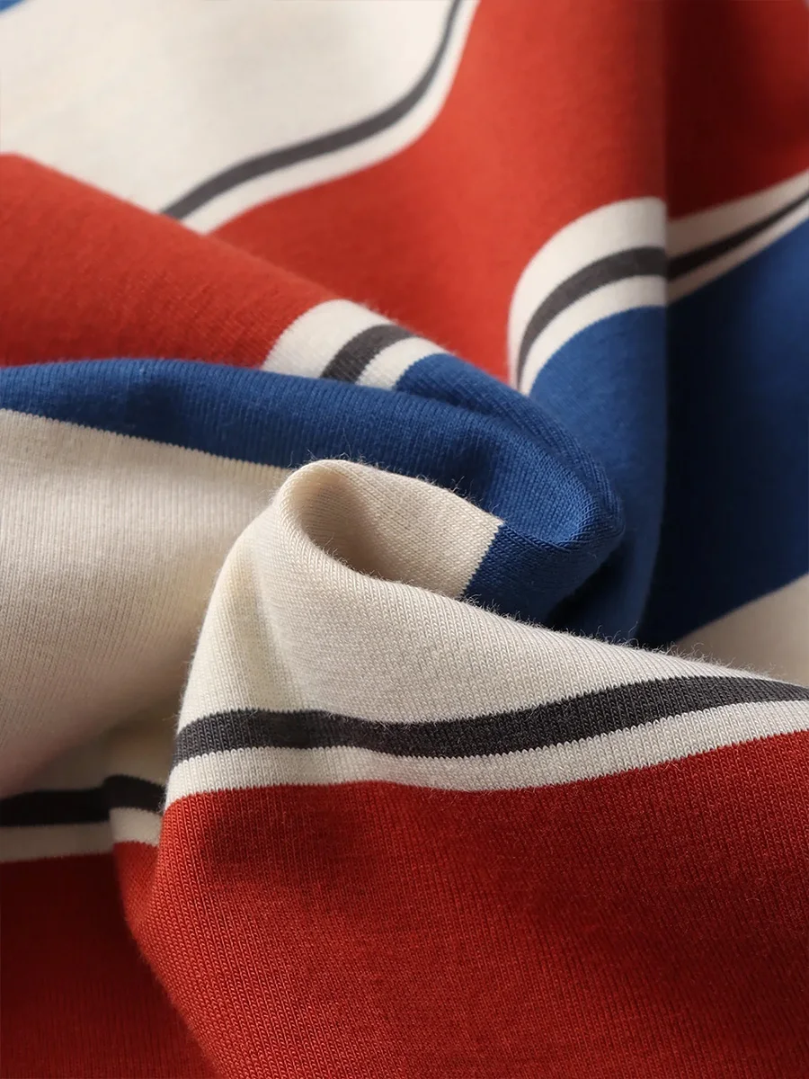 Полосатая Футболка Унисекс Y2K Контрастных Цветов С Коротким Рукавом