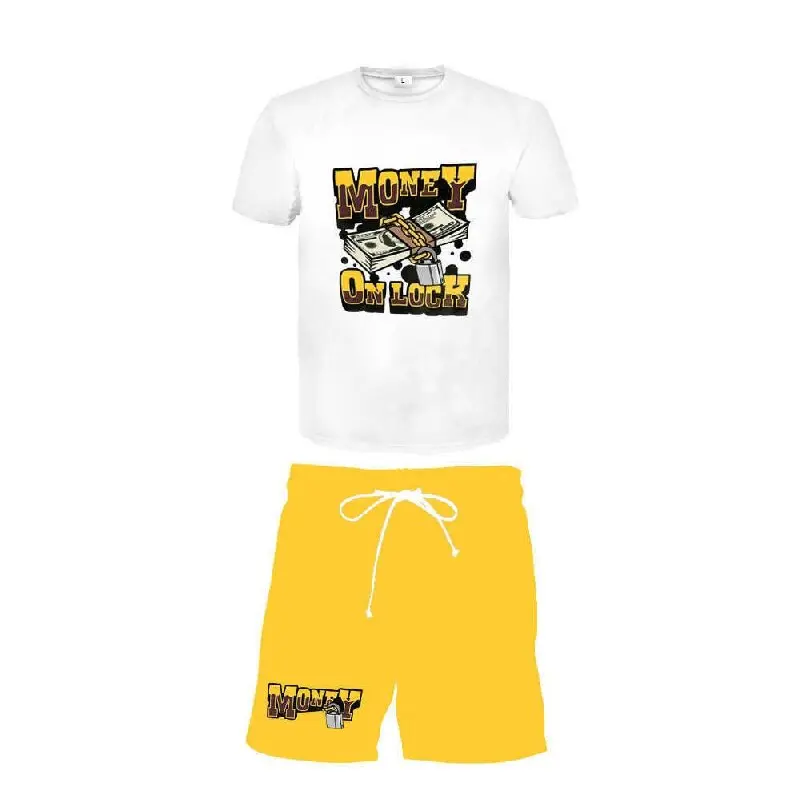 Designer Mens Tracksuits Summer Sports Outfits 2 Piece Pants Set Pattern Printed Short Sleeve T Shirt And Shorts Leisure Suit