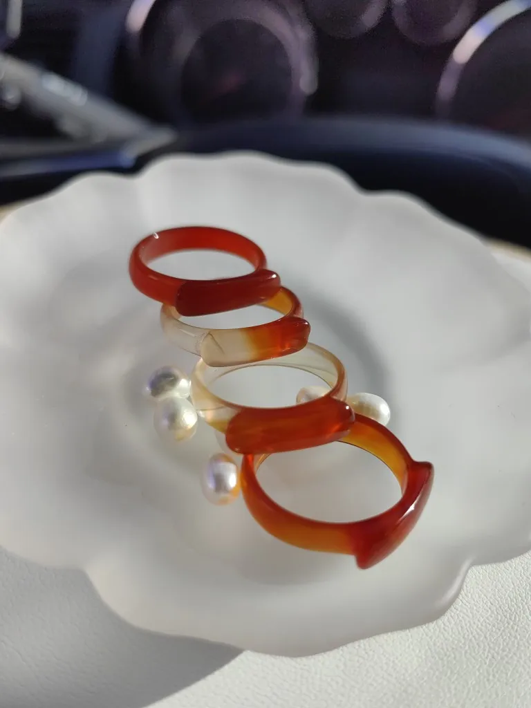 Осенняя гора ночь дождь динасы Мин тот же Sle кольцо со стременами из красного