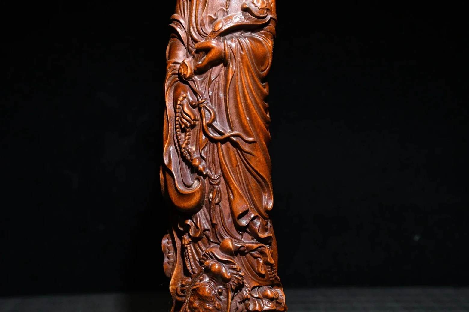 Китайские антиквариат винтажные резные изысканные статуи Дракона Кван Инь