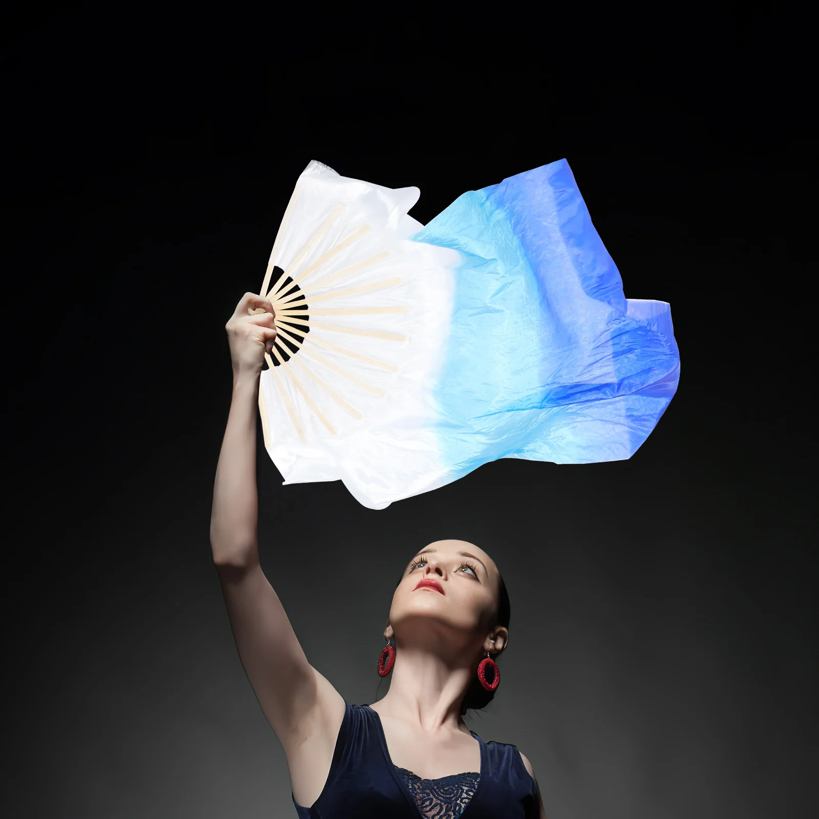 

Fan Decorative Long Folding Foldable Lengthened Woman Accessories Stage Show