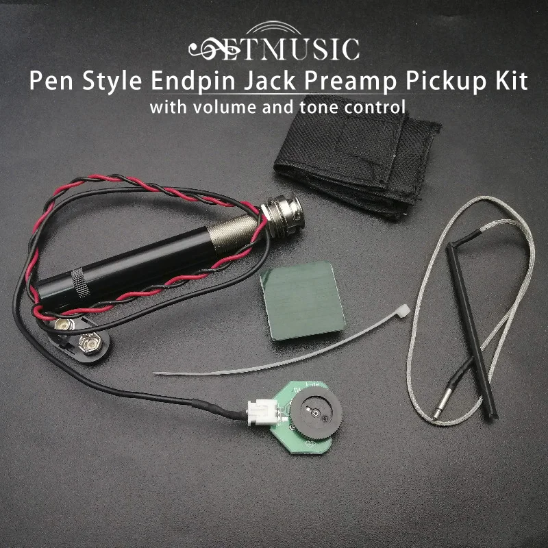 Pen Style Endpin Jack Preamp Pickup Kit for Acoustic Guitar Endpin Jack Preamp Kit