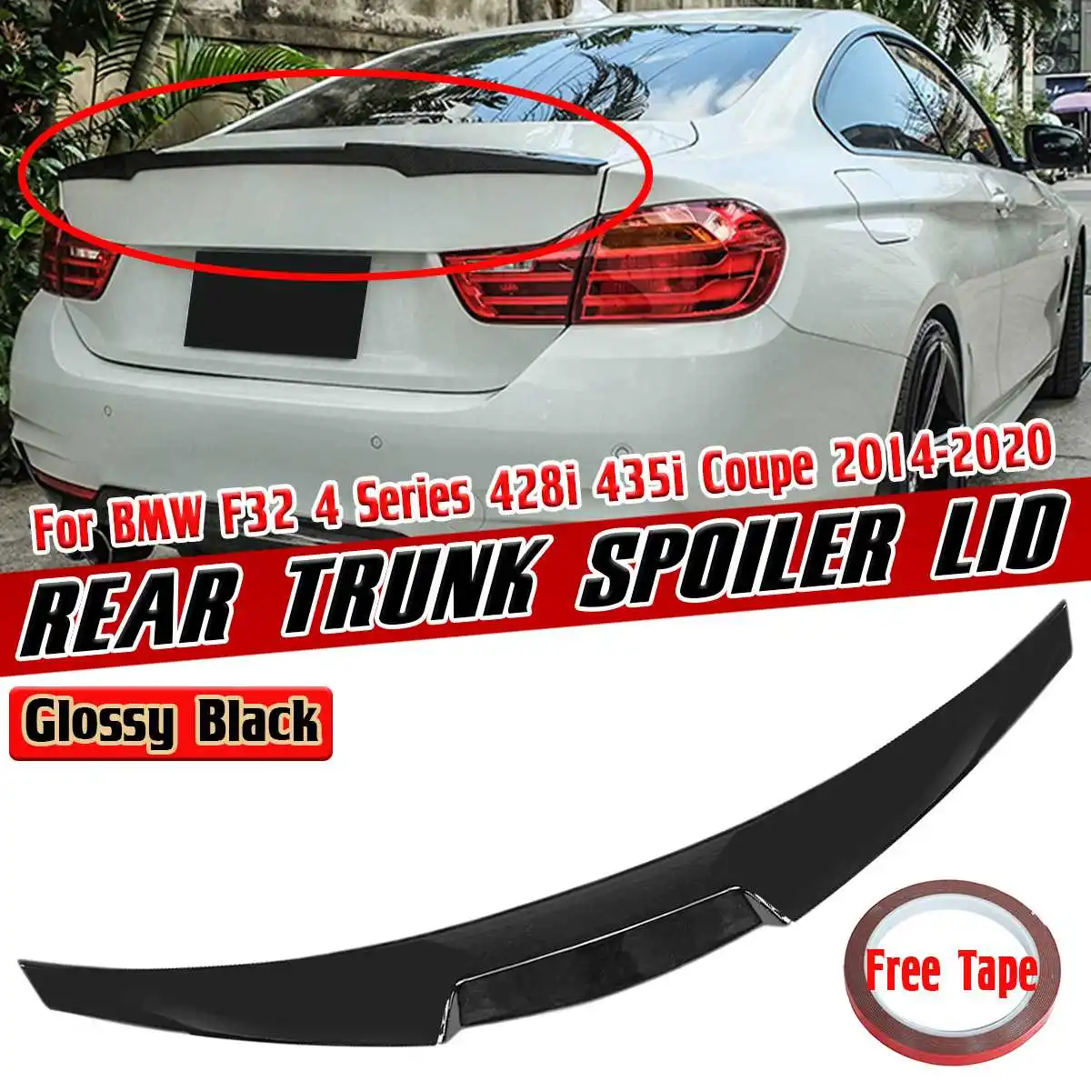 

M4 Style F32 Car Rear Trunk Spoiler Lid For BMW F32 4 Series 428i 435i Coupe 2014-2020 Car Rear Trunk Boot Lip Spoiler Wing Lip