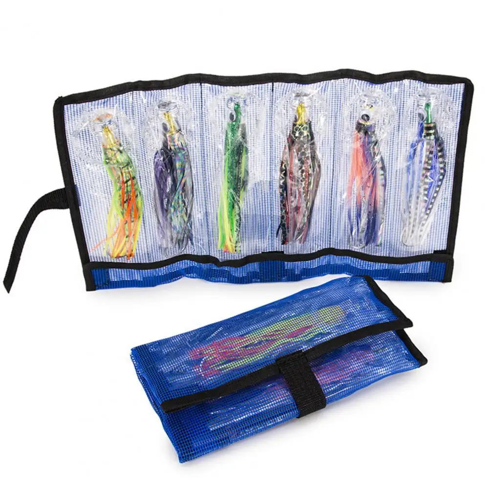 

6Pcs/Set Skirt Bait Trolling Vivid Silicone Squid Bait With Hook Design for Saltwater