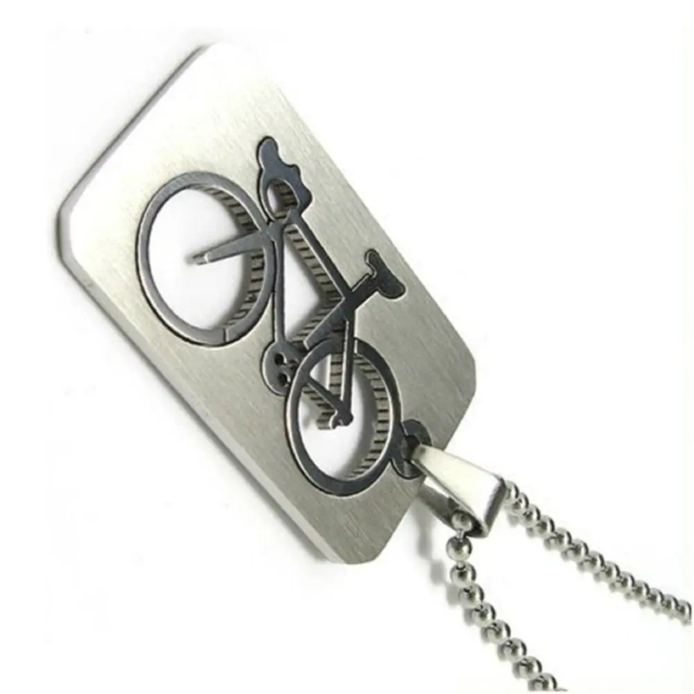 Cosplay Unique Pendant Bicycle Chain Steel Jewellery Necklace Bike Silver