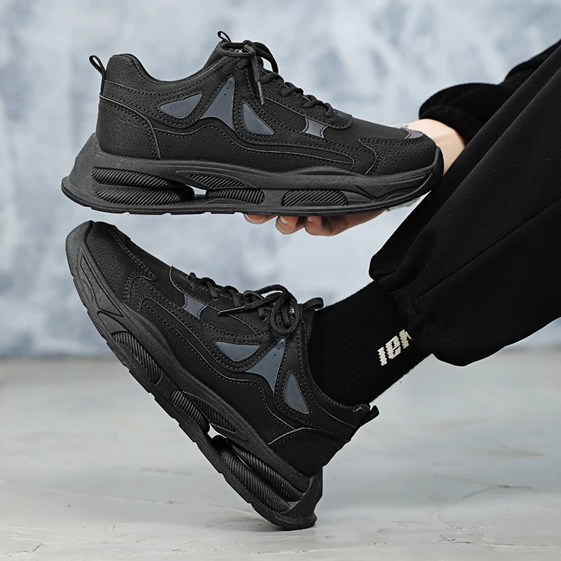 Мужские повседневные кроссовки зимняя уличная спортивная теплая плюшевая