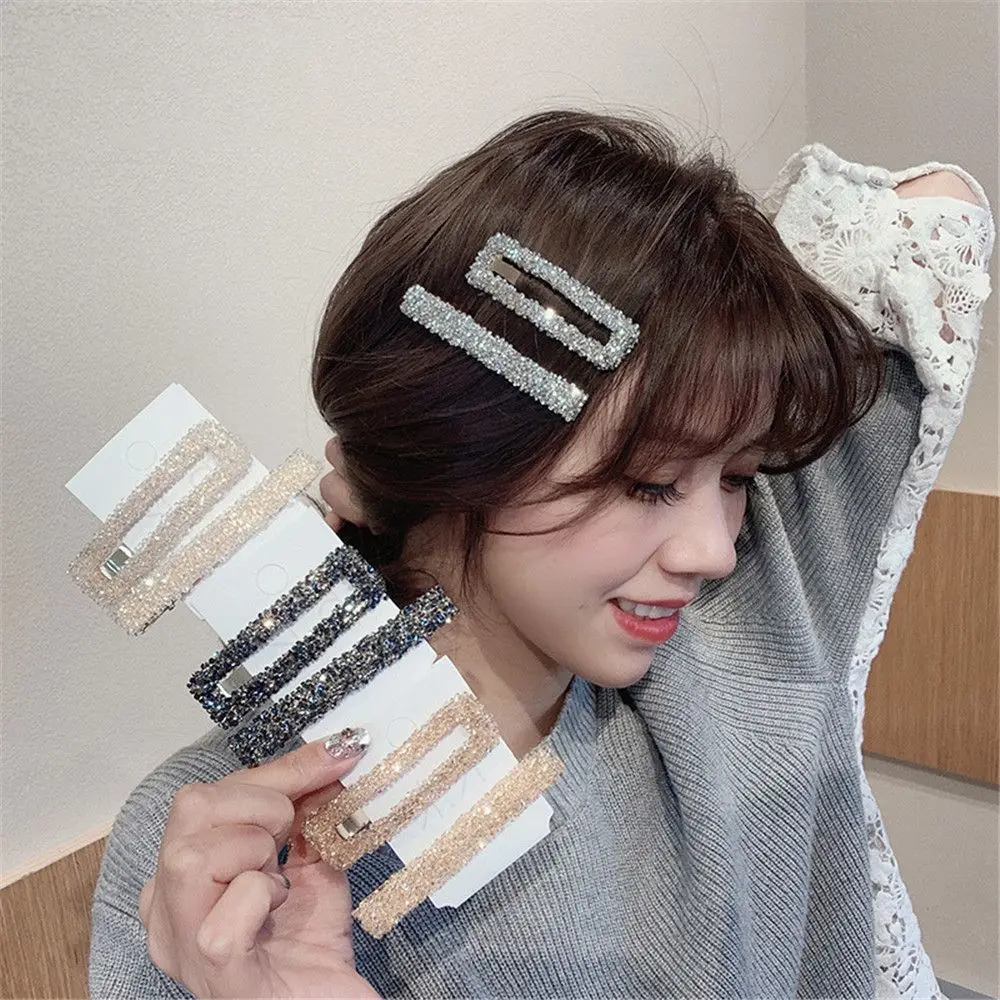 

2PCS/Set Crystal Hair Clips Women Shiny Hair Ornament Hairpins Barrettes Fashion Headbands Hair Accessories Head Jewelry