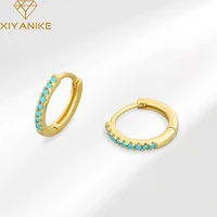 xiyanike hip hop blue turquoise zircon hoop earrings for women luxury girl new fashion trendy jewelry accessories %d1%81%d0%b5%d1%80%d1%8c%d0%b3%d0%b8 2022