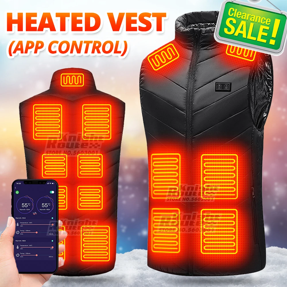 Clearance sale! 15 Area Self Heated Vest Body Warmer USB Powered Women's Warm Heating Jacket Heated Vest Thermal Winter Clothing