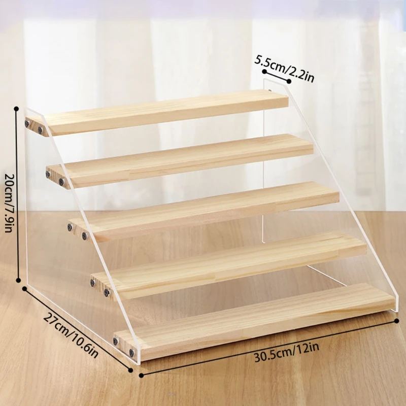 Демонстрационная стойка из акрила и дерева витрина для фигурок органайзер