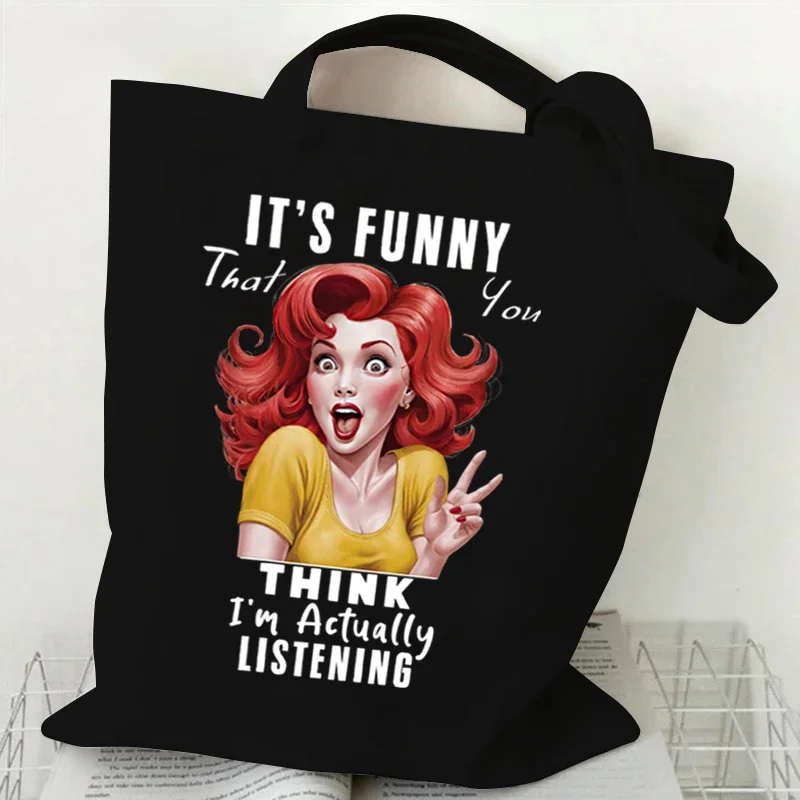 Женские холщовые сумки с саркастической забавной цитатой женская многоразовая