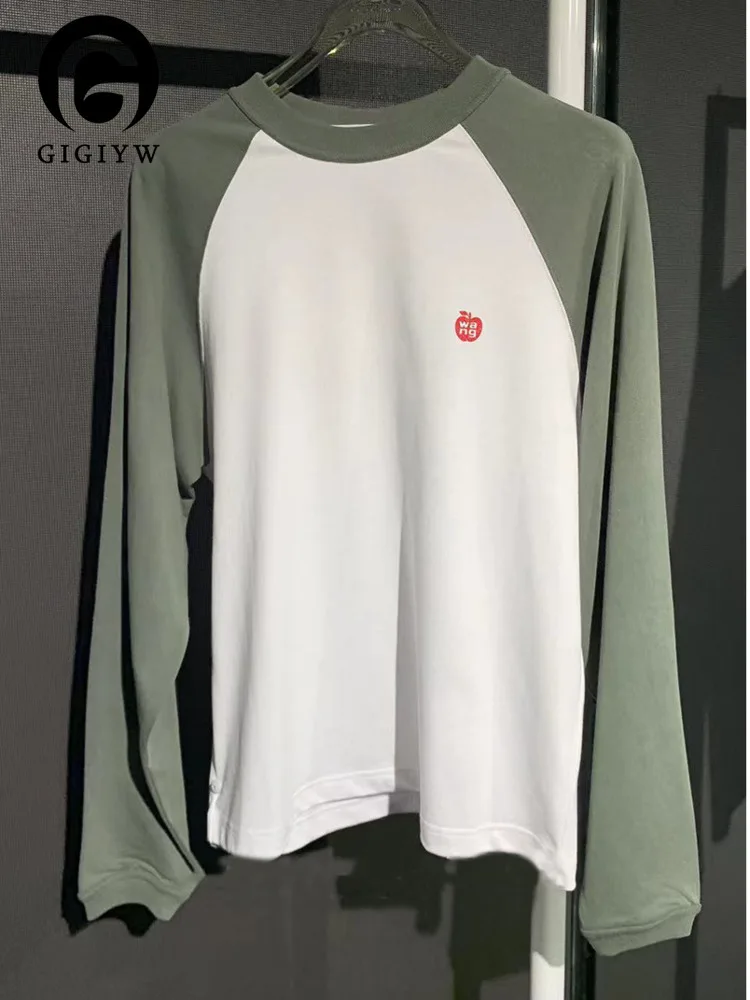 

GIGIYW Aw 2023 Spring Summer New Women's Sleeves Loose Top Patch Color Long Sleeve T-shirt