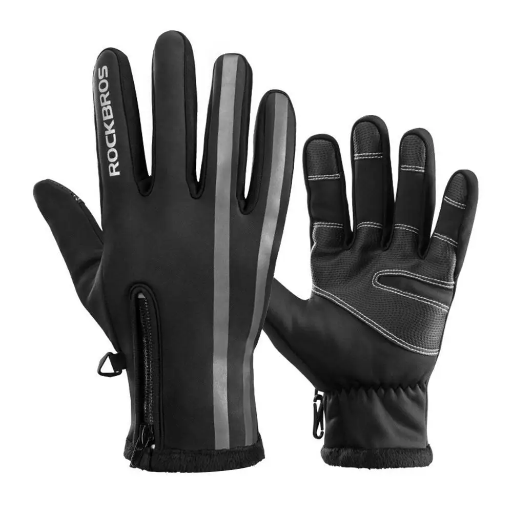 

Screen Bike Gloves Winter Thermal Windproof Warm Full Finger Cycling Glove Anti-slip Bicycle Gloves For Men Women