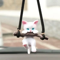 car pendant creative lovely branches cat rearview mirror pendant simple decoration auto interior accessories car hanging supplie