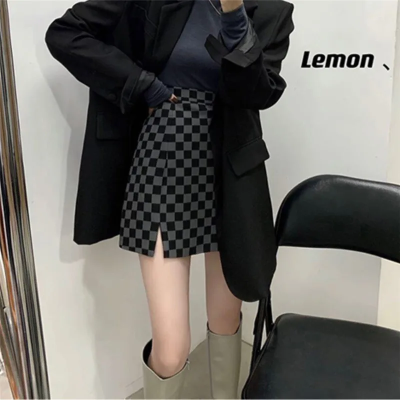 

Women Mini Character Short Skirt Big Brand Luxury Checkerboard Sexy Hip Cool Summer Party Fashion 2022 New Woman Clothes