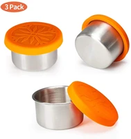 mini reusable condiment cups 3pcs 1 6oz 1810 stainless steel condiment containers and spice jars food grade silicone lid