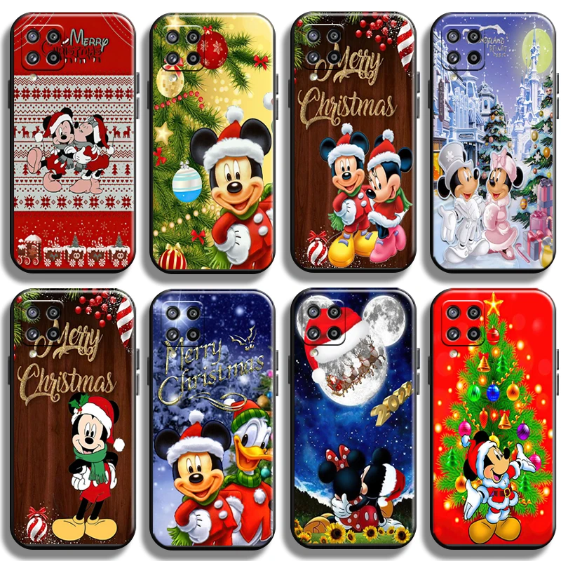 

Merry Christmas Mickey Minnie Phone Case For Samsung Galaxy A22 A22 5G TPU Cover Full Protection Liquid Silicon Funda Soft