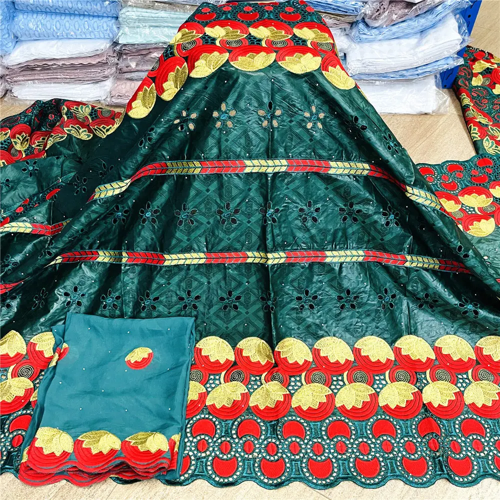 

Ulifelace Bazin богатый Оригинал 2022 австрийская швейцарская Вуаль хлопка вышивка 5 + 2 ярда африканская ткань материал для одежды BL516