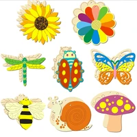 wood cutouts children painting graffiti coloring wooden chip painting crafts for kids home decor ornament diy art project tool
