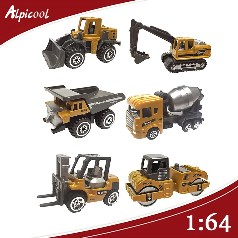 

1:64 Alloy Die Casting Engineering Vehicle Model Return Sliding Set Excavator Forklift Stacking Locomotive Children's Toy Gift