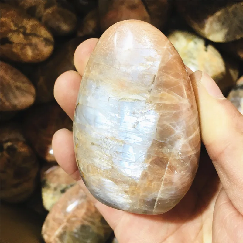 Натуральный пальмовый лунный камень кварцевый блестящий кристалл высокого