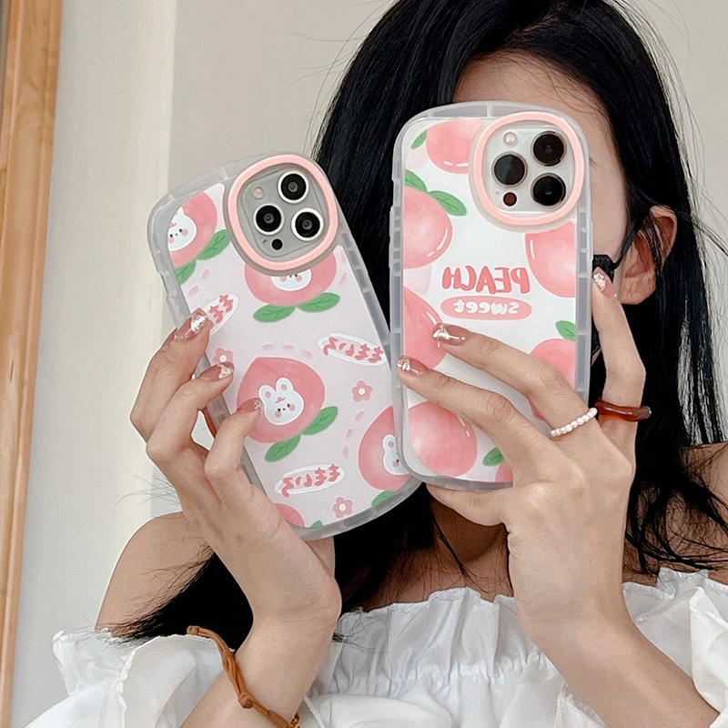 

Animal Peach Phone Case for iPhone 12 13 pro XS MAX X XR Cover