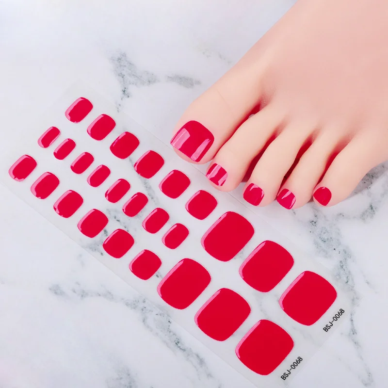 JUMEWZC одноцветные полужесткие гелевые наклейки для дизайна ногтей с 20-концами