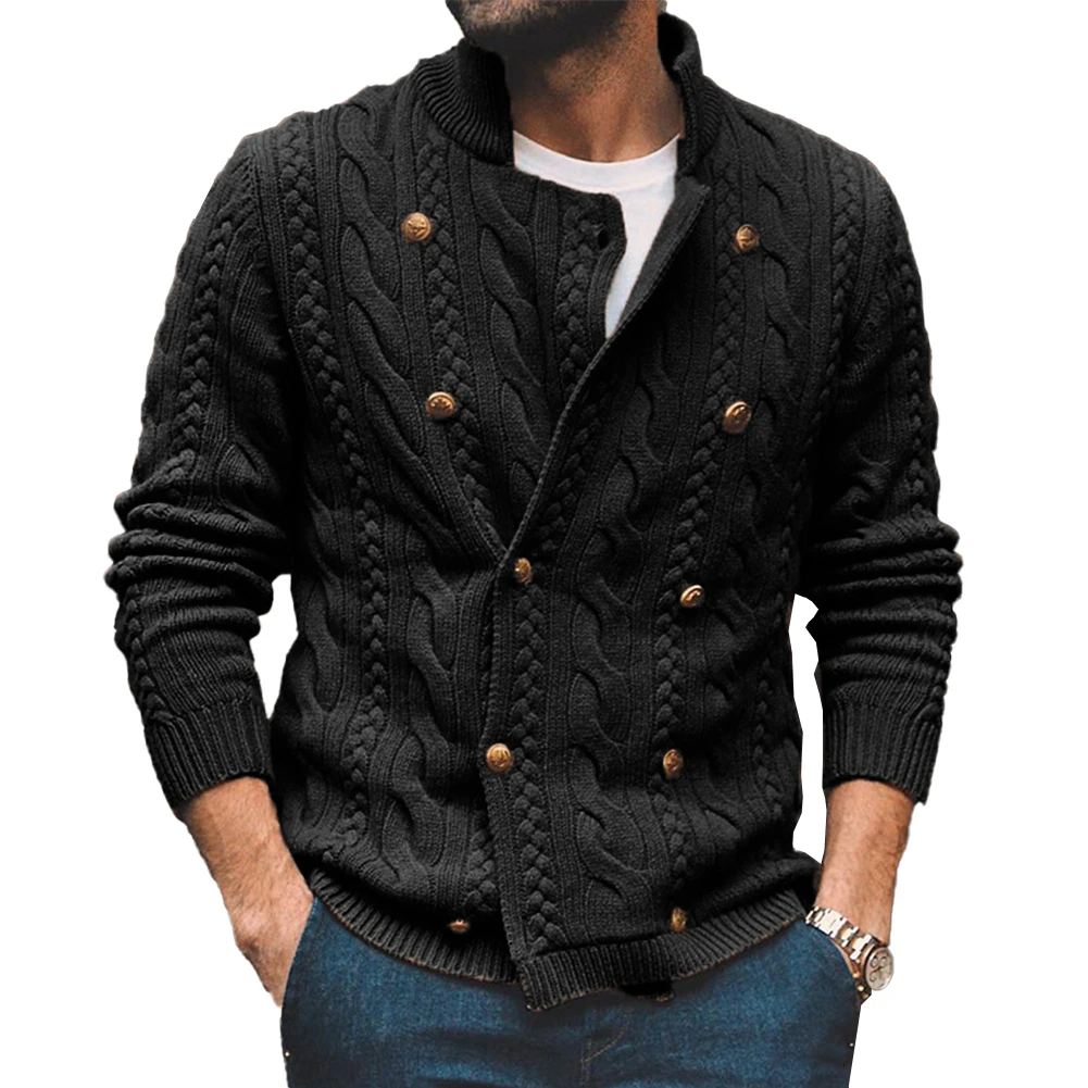 Sweater Coat Coats Comfy Double Breasted Fashion Gift Knit Long Sleeve Men Stylish Weaving Winter Warm Brand New