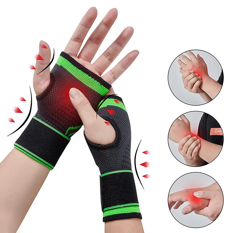 

1/2Pcs Wrist Support Gym Sports Wristband Wrist Palm Guard Protector Adjustable Wrist Brace Strap Compression Workout Gloves