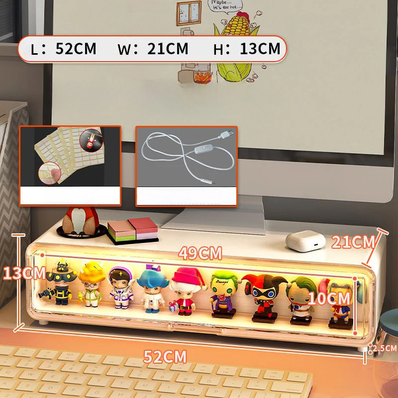 

Настольная подставка для монитора компьютера, стеллаж большой емкости с выдвижными ящиками для хранения игрушек