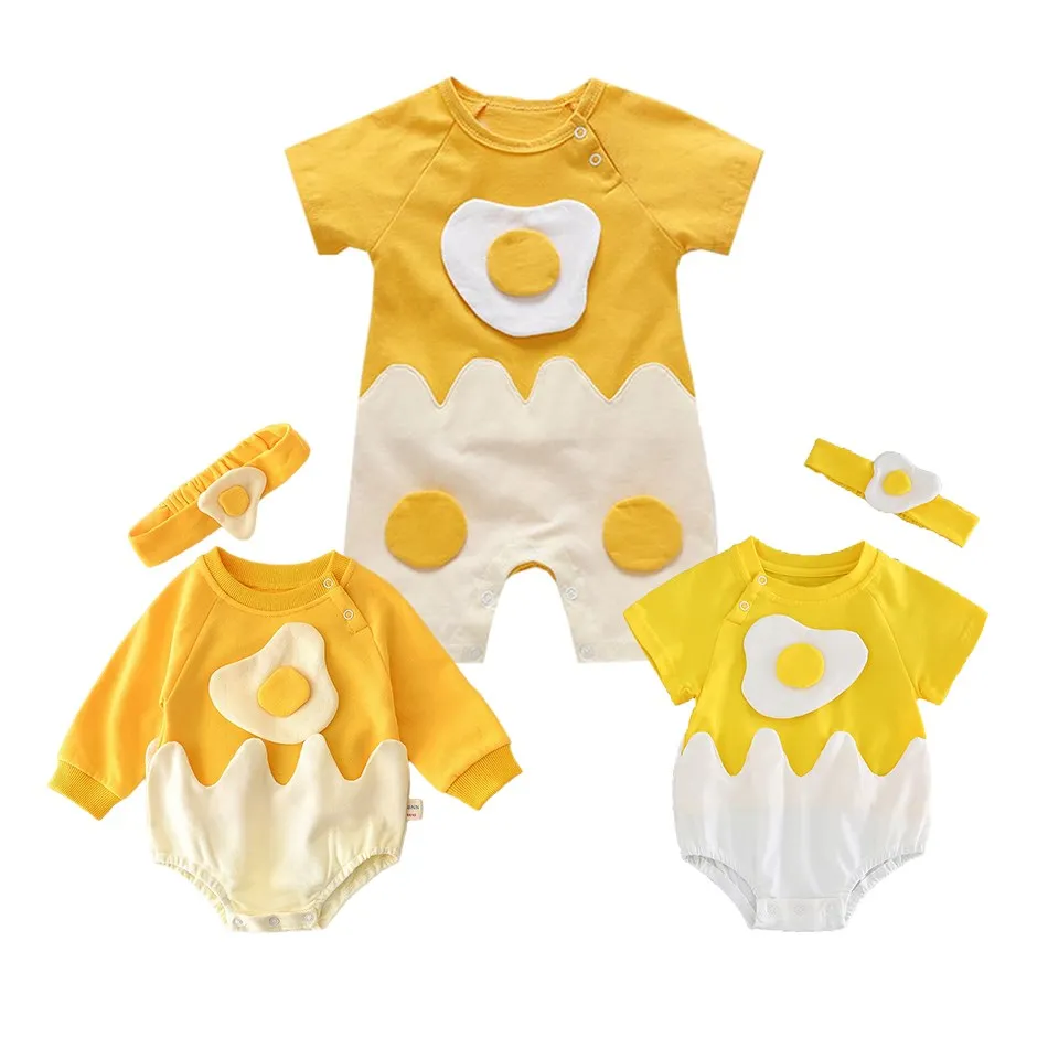 

Комбинезоны для новорожденных девочек и мальчиков, шорты с длинным рукавом и яичницами, штаны для скалолазания, всесезонные хлопковые наря...