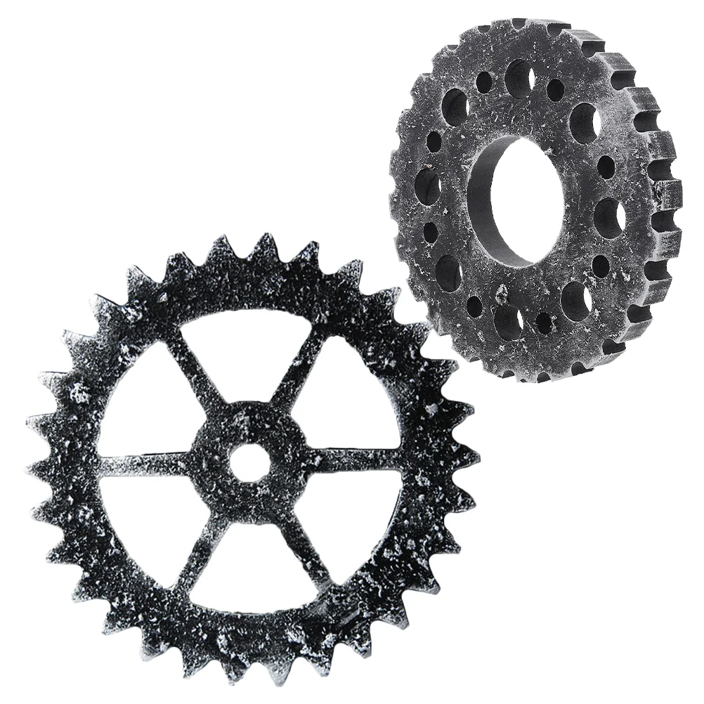 

2pcs Wooden Gear Decoration Wall Hanging Vintage Gear Ornament Wall Craft