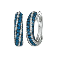 new 925 silver needle stud hoop earrings fashionable and blue zircon earrings womens earrings wedding earrings jewelry