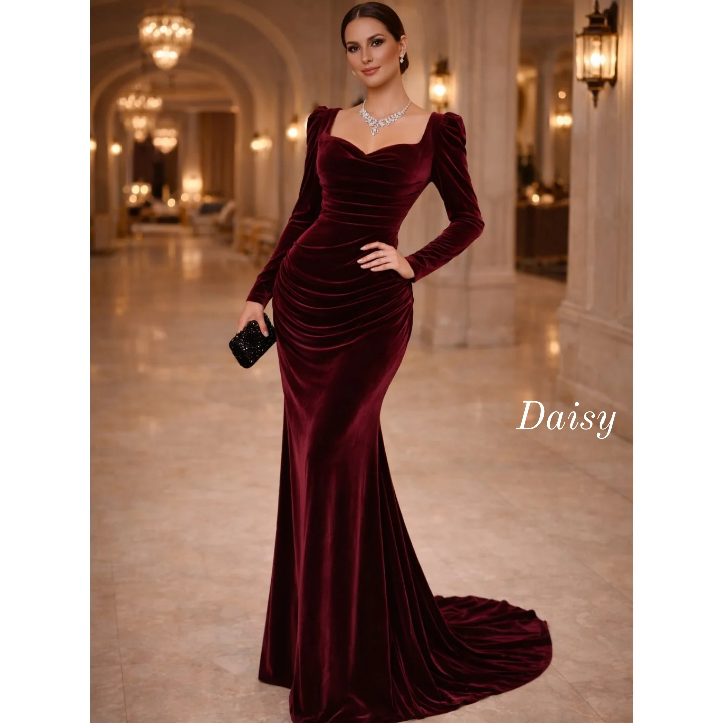 Фото Вечерние платья Fashionvane с длинными рукавами на заказ, красные, для женщин Саудовской Аравии, для гостей на свадьбу, без бретелек, для выпускного вечера, с накидками №2
