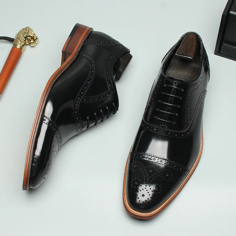 

Итальянские мужские лакированные кожаные официальные туфли броги роскошного бренда ручной работы качественная натуральная кожа элегантные свадебные мужские туфли