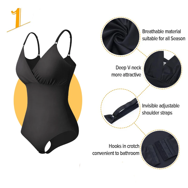Женское боди с глубоким v-образным вырезом плавное Корректирующее белье эффектом