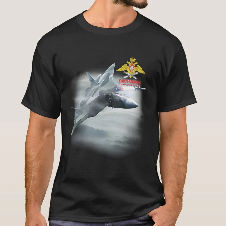 

Pak Fa Aka T-50 Russian Air Force Fifth-generation Stealth Fighter T-Shirt. Premium Cotton Short Sleeve O-Neck Mens T Shirt New