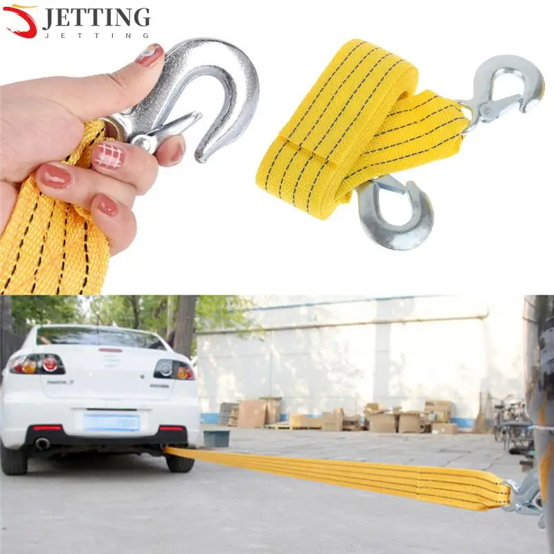 

3M 3Tons Car Towing Rope Tow Strap Alloy Steel Hook Emergency Rescue Tools Accessories For Trailer Off Road Motorcycle