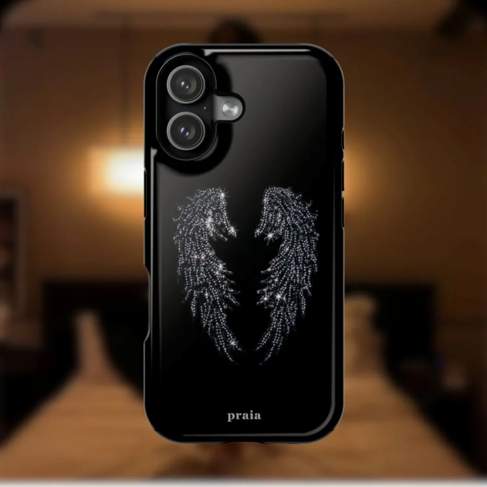Фото Роскошный чехол Clmj Fallen Seraph для iPhone 17, 17e, 16e, 16, 15, 14, 13, 12, 11, X, XS, XR, XSMAX, Air, Pro Max, Plus, двухслойный №1