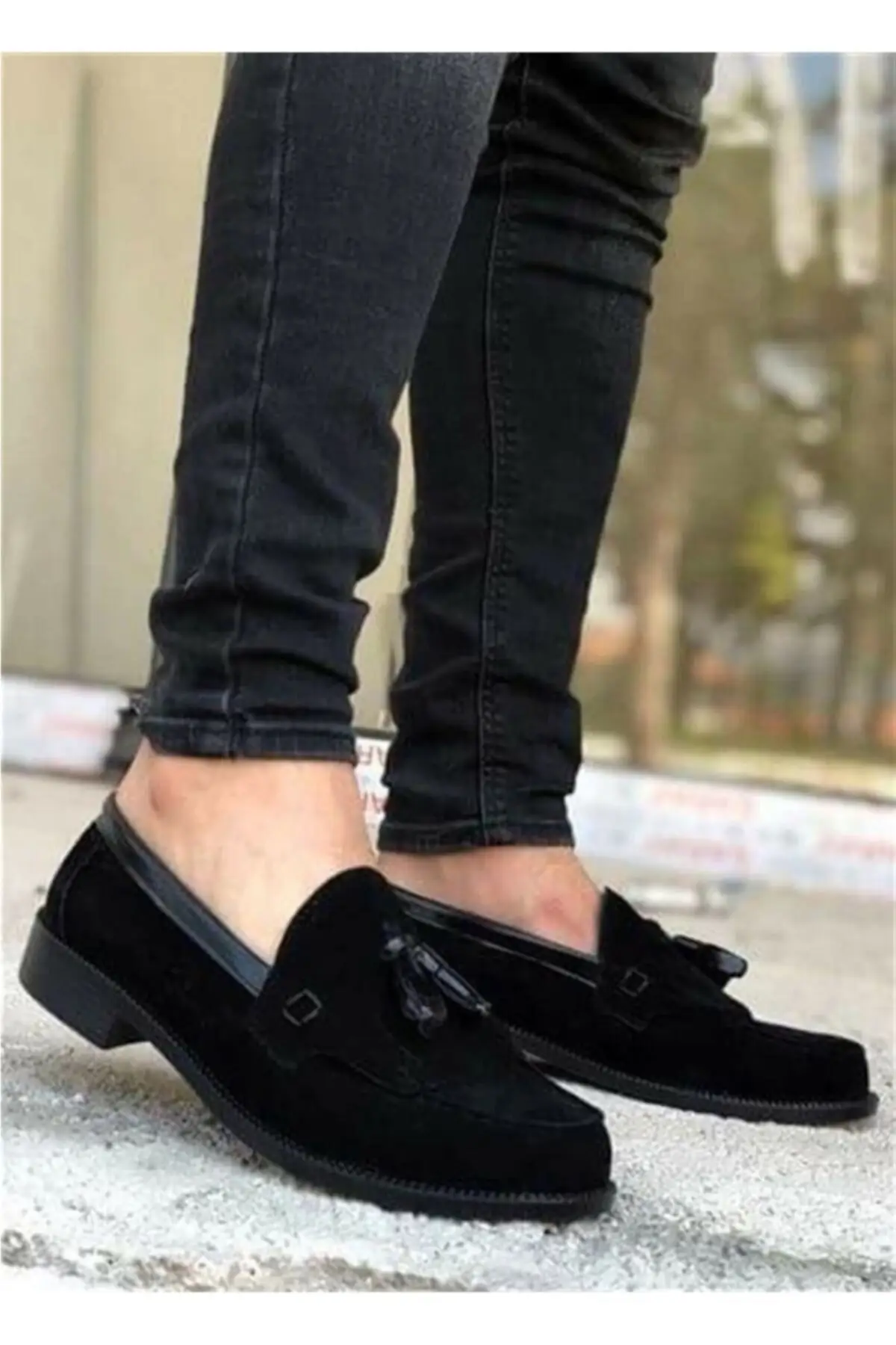 

Мужская обувь Er0062 с кисточками, замшевые черные классические мужские лоферы унисекс в повседневном стиле, удобная обувь