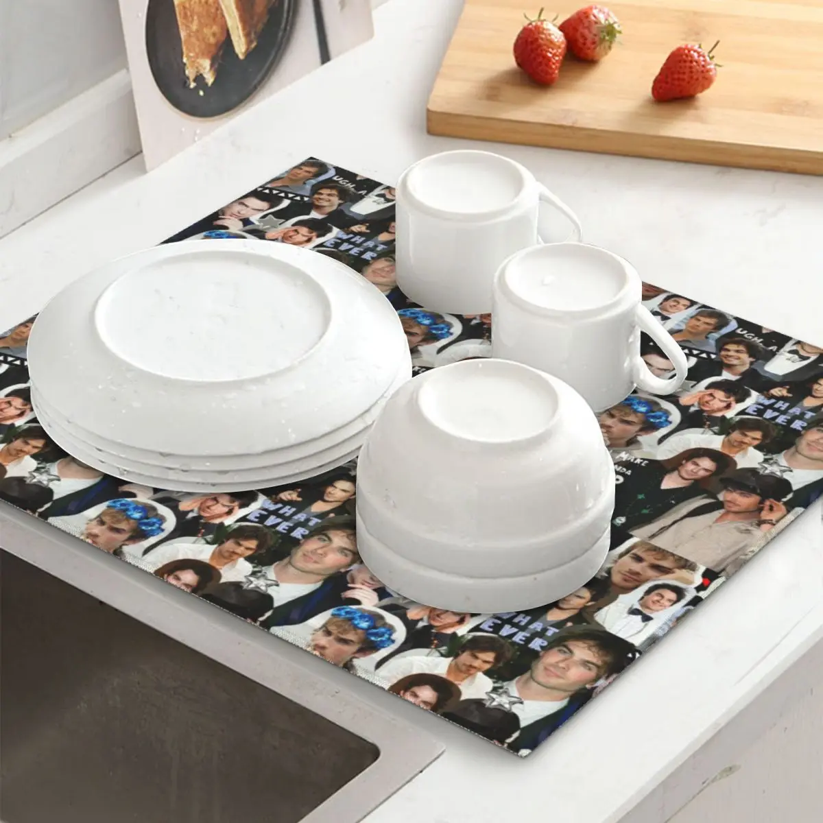 Пользовательские Дневники вампира Деймон Сальваторе коллаж сушильный коврик