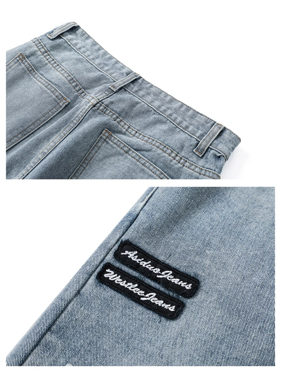 Four Seasons Men's Clothing Straight All-match Jeans Trend Simple Harem Pants Loose Casual Pants Fashion Streetwear Ins Hot Sale