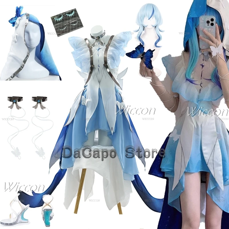 The Shorekeeper Cosplay Wuthering Waves Costume Eyelash Dress Uniform Women Game Suit Halloween Party Outfit Role Play