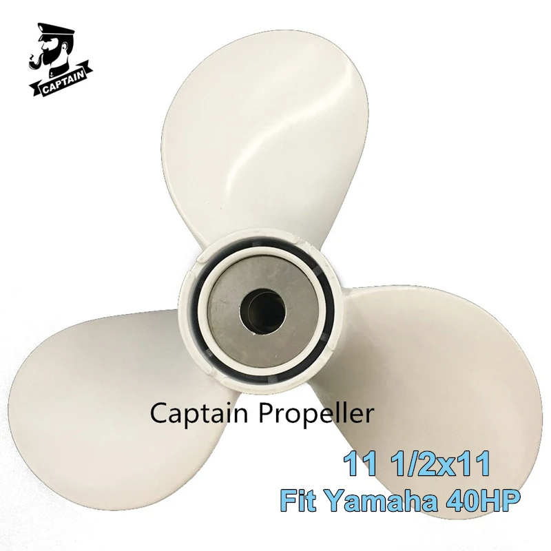 Captain Marine Boat Propeller 11 1/2x11-H Fit Yamaha Outboard Engines Pin Drive 40HP Aluminum High Thrust Propeller Marine Parts