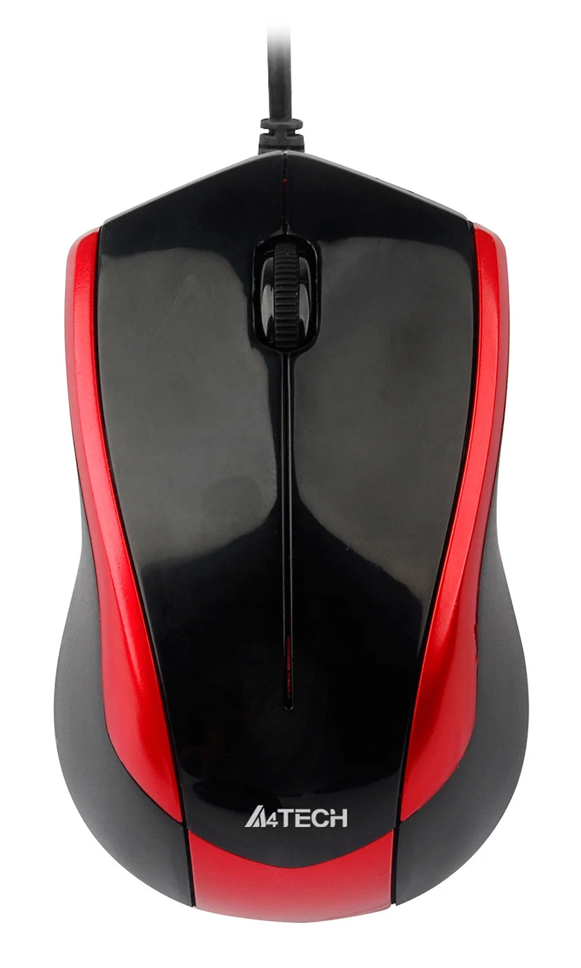 

Мышь проводная A4Tech N-400, красный, черный Стильная оптическая проводная мышь， Уникальная функция «8 в 1», колесо 4D-прокрутки