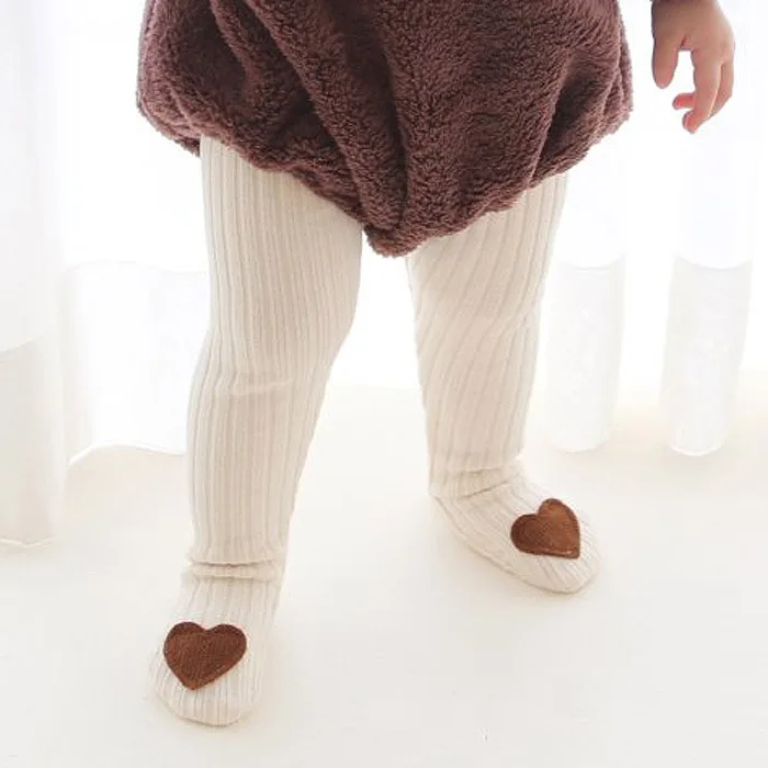 Осенне-зимние лоскутные леггинсы с милыми сердечками для маленьких девочек 2022