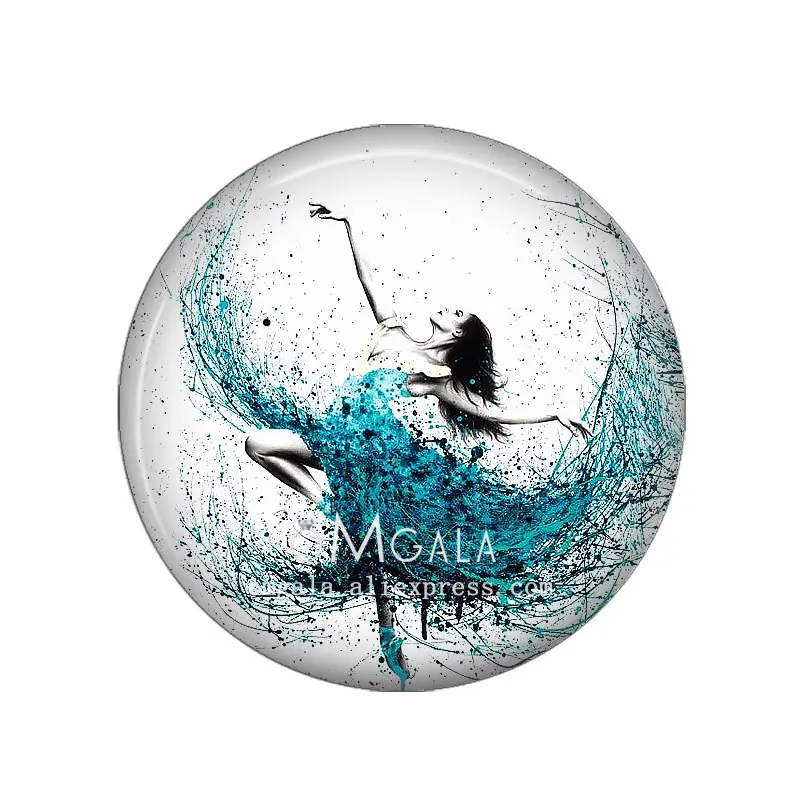 Акварельные танцующие балетки для девочек художественные картины 12 мм/16 мм/18 мм/20