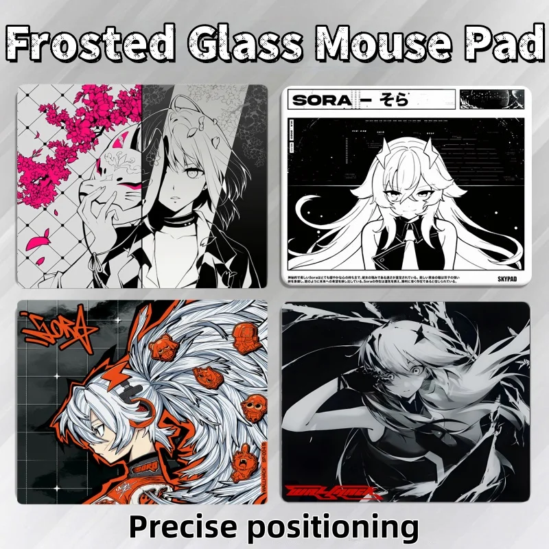 Фото В наличии: Игровой коврик для мыши Skypad Sora Glass Yume с гладкой матовой поверхностью, настольный коврик для офиса, улучшенный закаленный аксессуар для игр FPS №1